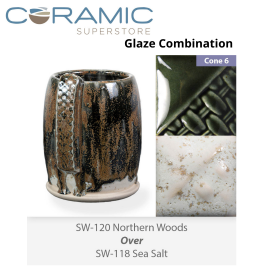 Northern Woods SW-120 over Sea Salt SW-118 Stoneware Combination Northern Woods SW-120 over Sea Salt SW-118 Stoneware Combination